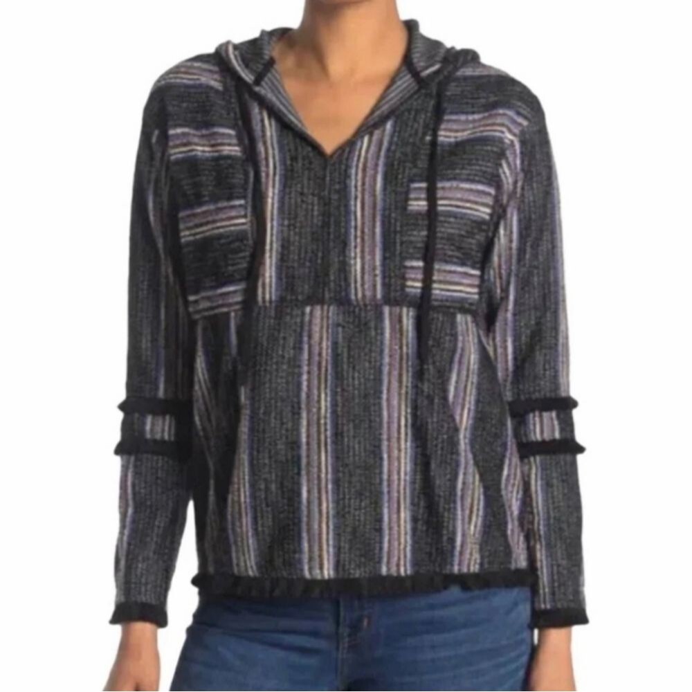 Current Air Baja Pullover Hoodie with Fringe Detail Size L